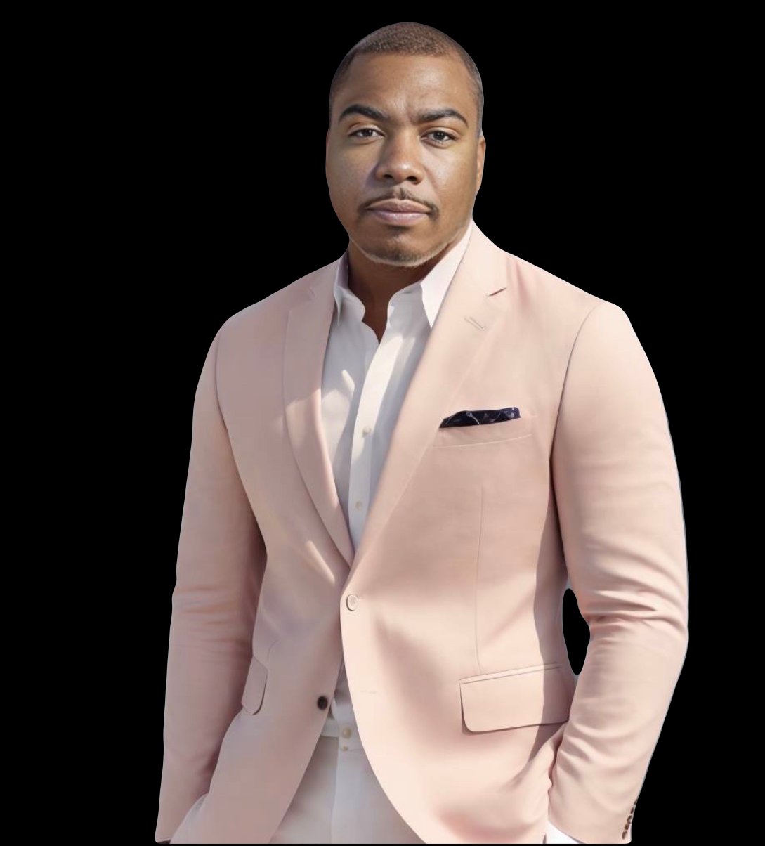 Studio portrait of Jay.R Fogle in a light suit